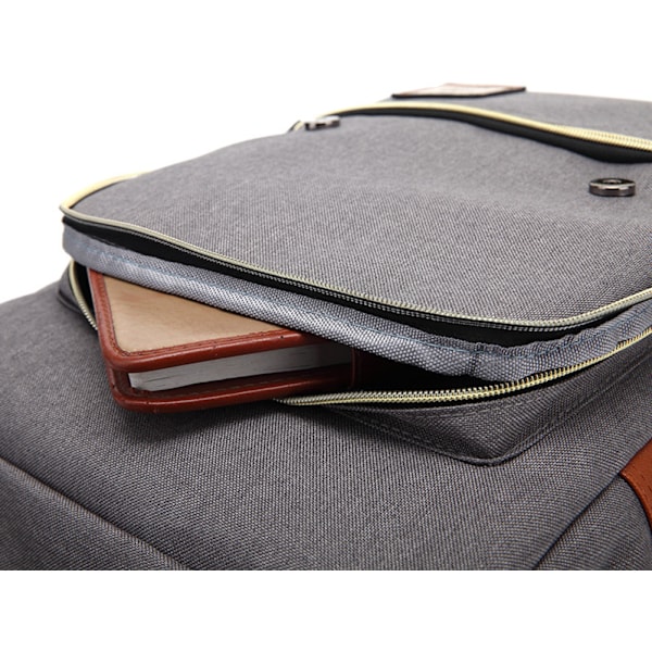 Vattentät bärbar ryggsäck för handbagage, arbetsryggsäck för affärsresor, skolväska, trendig skolväska för högskolan Black Zipper Dark Gray-FS2- Black Zipper Dark Gray L