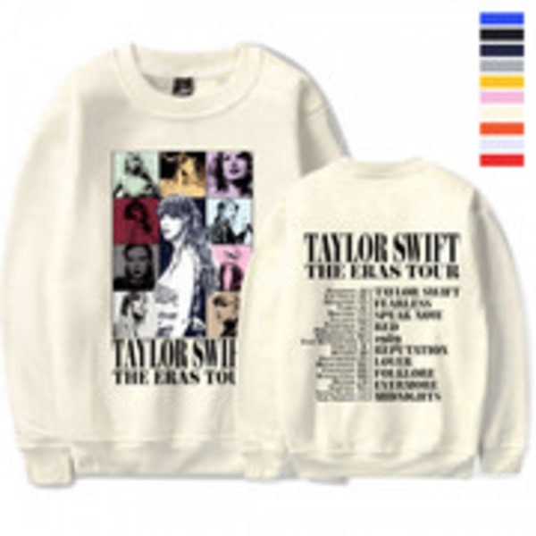 Unisex Vuxen Dam Herr Sweatshirt 1989 Taylor Swifts Crewneck Sweatshirt Pullover Beige Beige 3XL