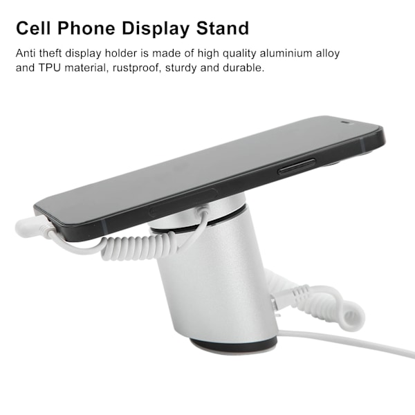 Tyverisikret mobiltelefon display stand sikkerhedsalarm displayholder med opladningsfunktion til udstillingshaller butikker til IOS interface 1856