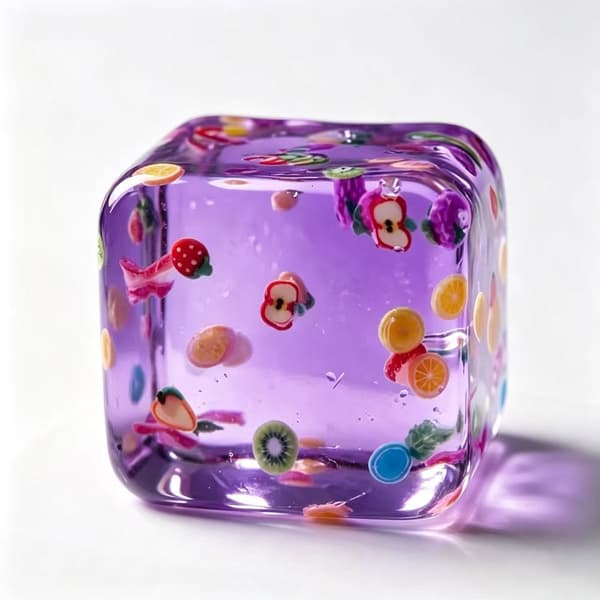 Fruktkub maltos klämleksak långsam stigning, stresslindrande squishy fidget för barn, mjuk dekompressionssensorisk lekboll
