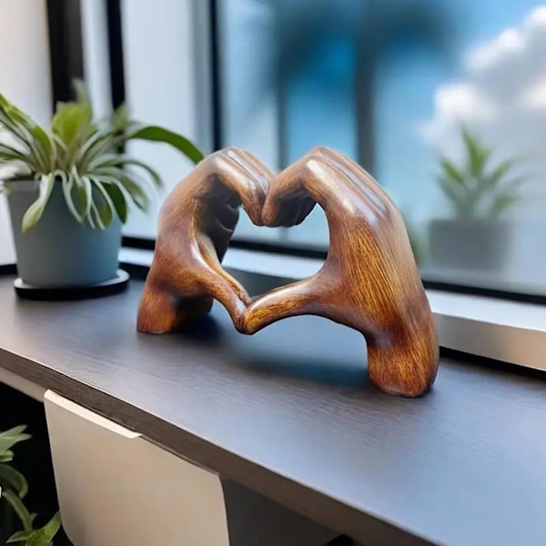 Kärlekshjärta Handfigur Hjärtformad Gest Resin Skulptur Staty Skulptur Hemmakontor Skrivbordsdekoration Ornament Julklapp 1303