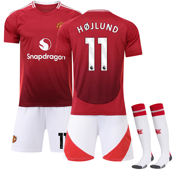 24-25 Manchester United Hjemme Drakt Barn Fotballtrøye Nr. 11 Højlund 1149