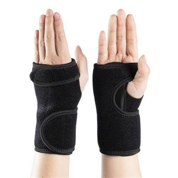 Justerbart åndbart håndledsbind Karpaltunnelskinne Håndledsstøtte Tendinit Smertelindring for Gigt Håndledsbandage Sort Black Left- Handed One Load