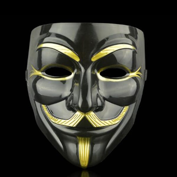 V for Vendetta Halloween-masker til festudklædning Gold