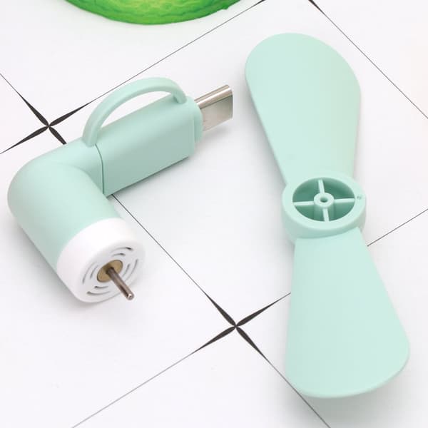 2-in-1 Type C Micro USB -minituuletin Samsung Xiaomi Huawei HTC -matkapuhelimille blue