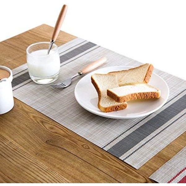 PVC-tablettien setti, 6 kpl, pestävä, liukumaton, lämmönkestävä, 45x30 cm