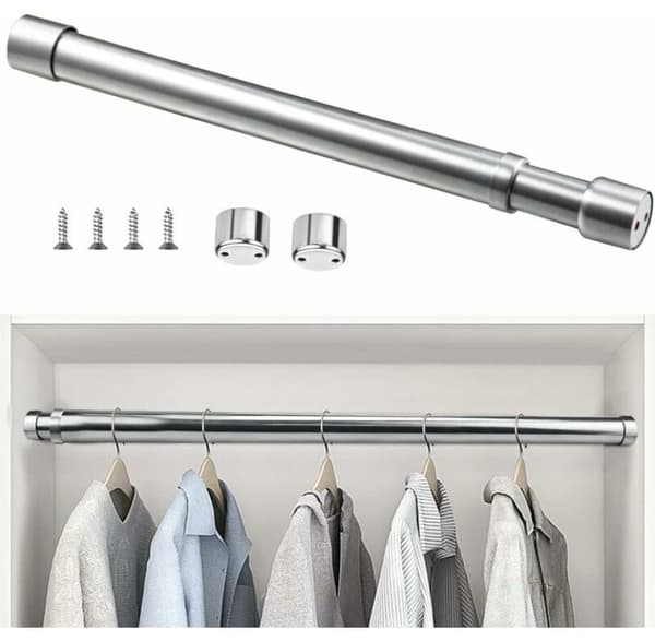 Utdragbar garderobestang i rustfritt stål 47cm til 80cm Justerbar T-FS-