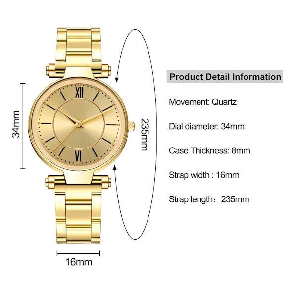 Klocka Kvarts Armbandsur ROSÉGULD