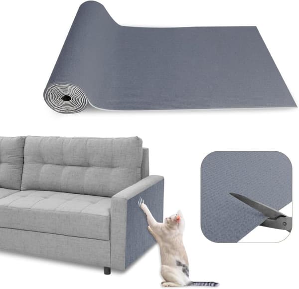 30×100 cm Selvklebende klorematte for katt, veggbeskyttelse for klorematte, klorematte for sofa, katteklormatte, hjørne DIY gray gray