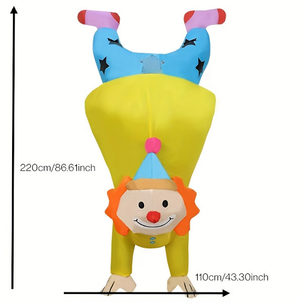 Handstående Clown Oppblåsbar Kostyme Dyr Halloween Kostymer For 150-190CM