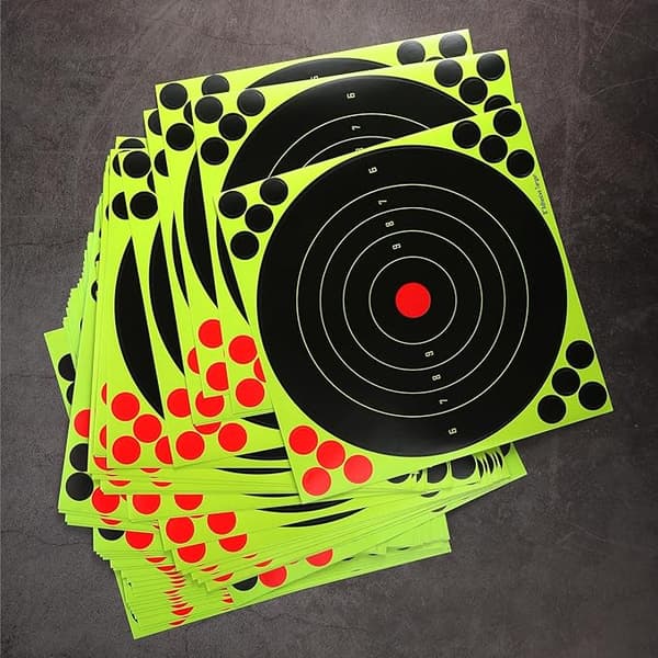 100x Shooting Targets Fluorescent Yellow Reactive Splatter Self-Adhesive Paper Targets 203x203mm-FS- 100pcs