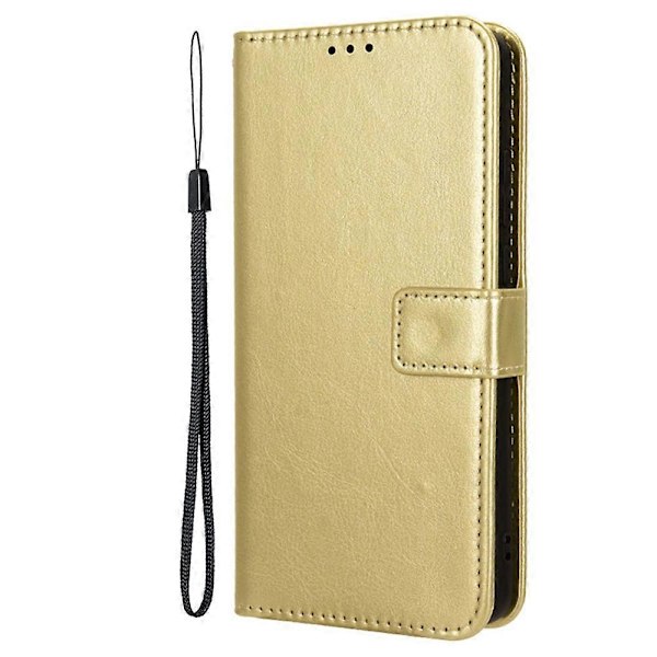For Honor 200 Smart 5G/ Play 60 Plus 5G Jalustakotelo Nahkalompakko Puhelinkotelo Crazy Horse -kuvio (FMY) Gold