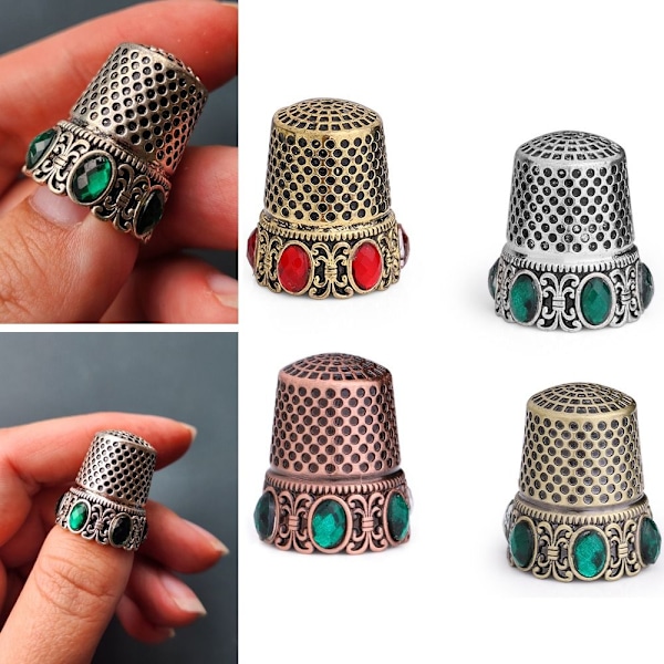 Vintage søm fingerbøl broderi Fingerbeskyttelse RØD ANTIKK Red ancient Red ancient