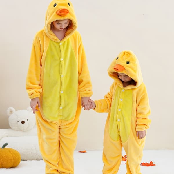 Hettegenser med dyremotiv for barn, fleece-heldress for høst og vinter 10Y Lemon Yellow