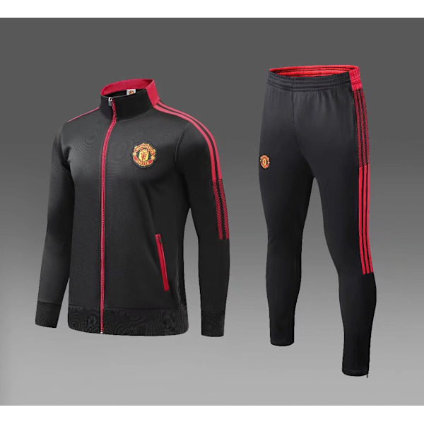 Manchester United Svart Fotballdraktsett Langarmet Sportsklær L(165-170)