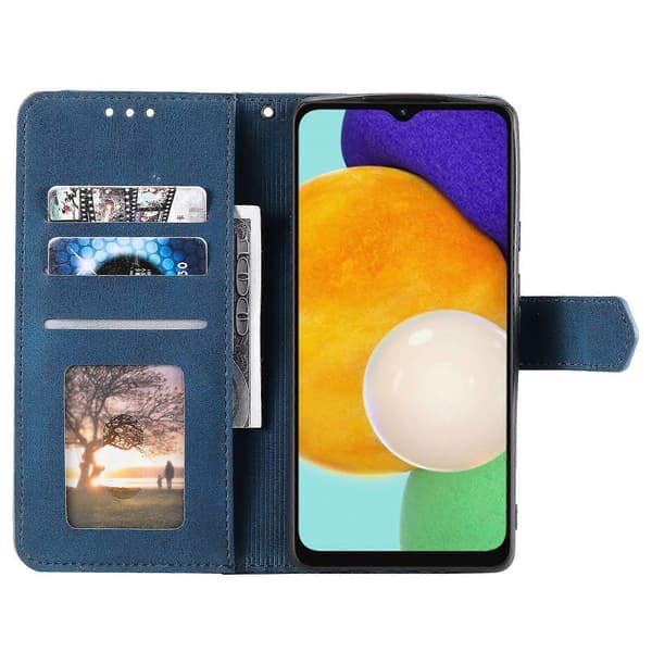 Samsung Galaxy A17 5G Plånboksfodral i Läder med Splittrad Söm och Handledsrem