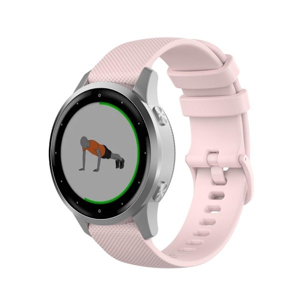 Silikonearmbånd 18mm til Garmin Vivomove 3S & Vivoactive 4S - Rosa pink pink 60