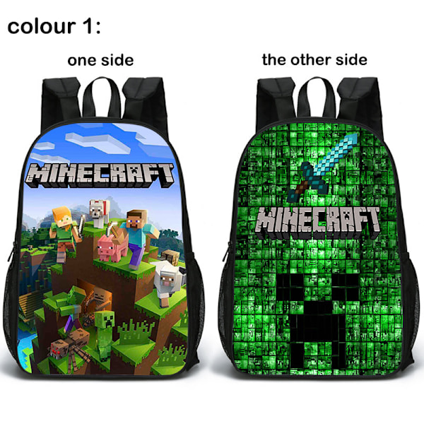 2022 Uusi kaksipuolinen Minecraft-reppu - stock-FS2- 2