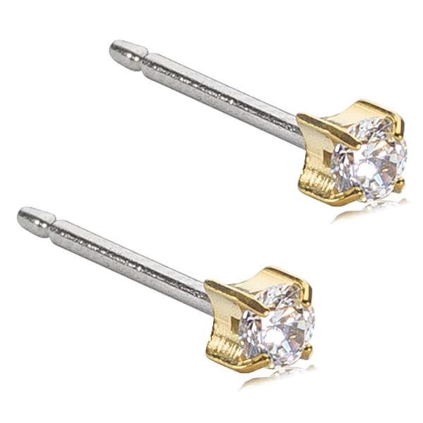 Blomdahl Øreringe GT TIFFANY 3 MM, CZ HVID