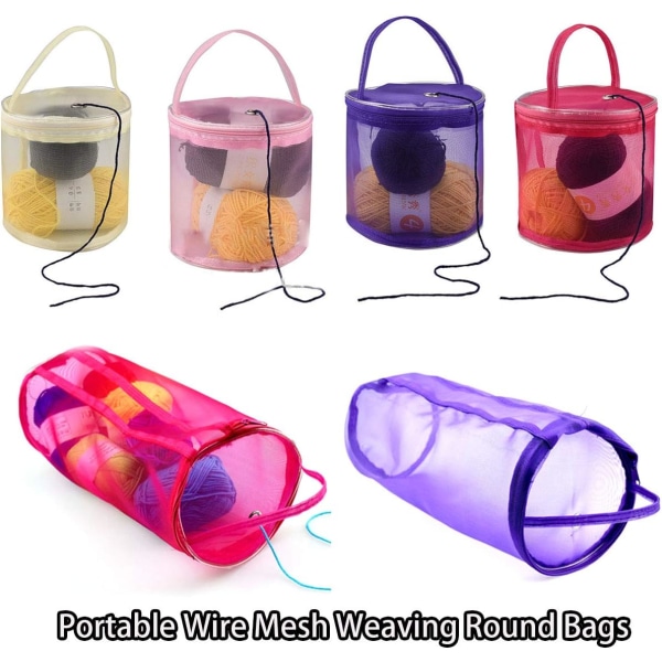 Ullholder for strikkeoppbevaring, tote bag for heklegarn