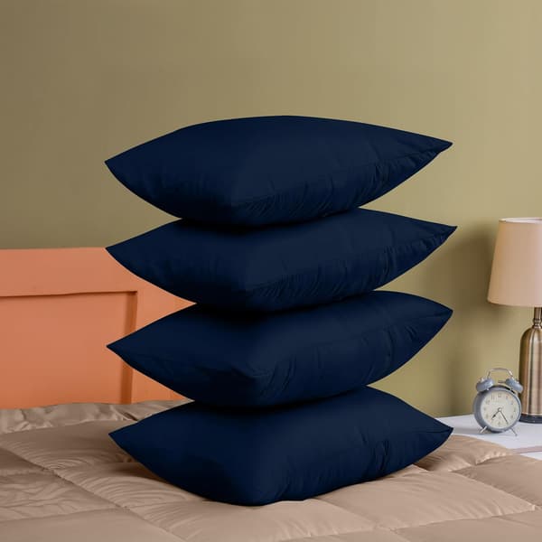 Pillowcase 4-pack - Standard size 50x75 cm - 100% brushed microfiber pillowcases with envelope closure - Wrinkle, fade and stain resistant pillowcases Navy blue