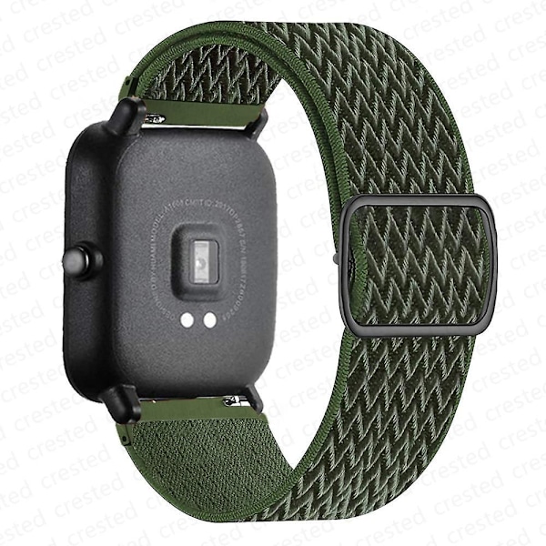 20mm/22mm Rem for Amazfit Gts 4//2/2e/3/gts2 Mini/gtr 4/3/pro/gtr2/47mm/stratos Nylon Elastisk Klokkereim Amazfit Bip Rem cargo khaki cargo khaki 22mm