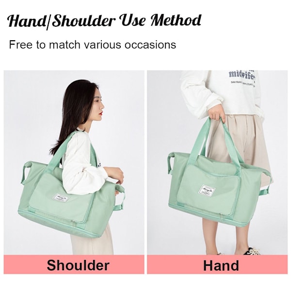 Stor hopfällbar resväska för kvinnor Light Green