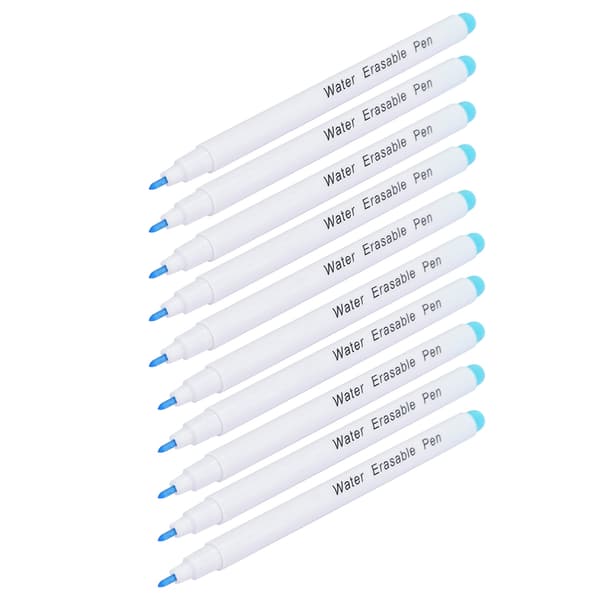 10 pcs DIY Water Soluble Erasable Pen Fabric Marker Tailor Tool Accessories Single Head Blue-FS-