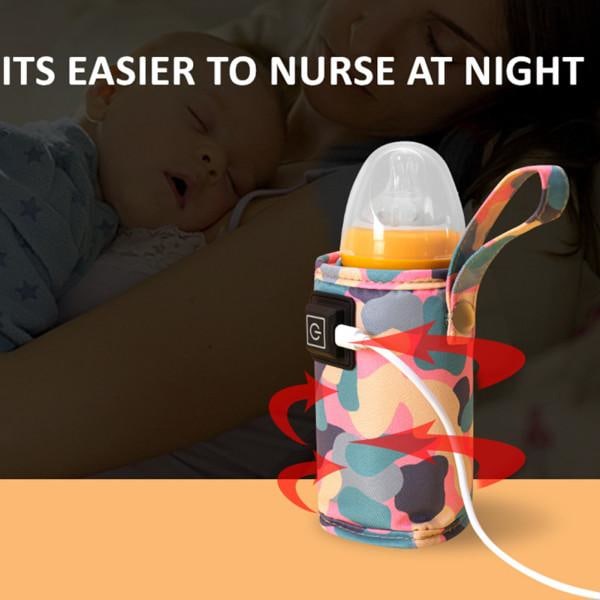 USB Genopladelig Bærbar Babyflaskevarmer Blå