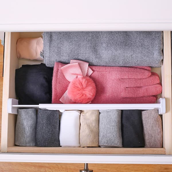Adjustable Drawer Divider Drawer Organizer Adjustable Dividers for Bedroom Bathroom Wardrobe Office Kitchen Gray