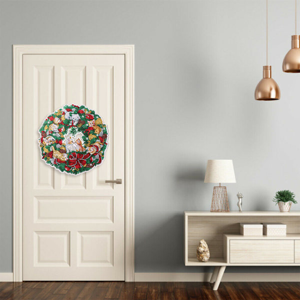 5D DIY Diamantmålning Jul Kristallkrans Hängande Dekor E