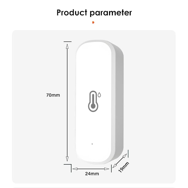 WiFi Tuya Smart temperatur- og fuktighetssensor, WiFi-romtermometer og hygrometer