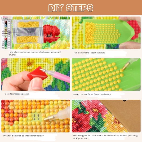 Diamantmaling / Diamantmålning - 30x40cm - Sommerfugl Multicolor multifärg