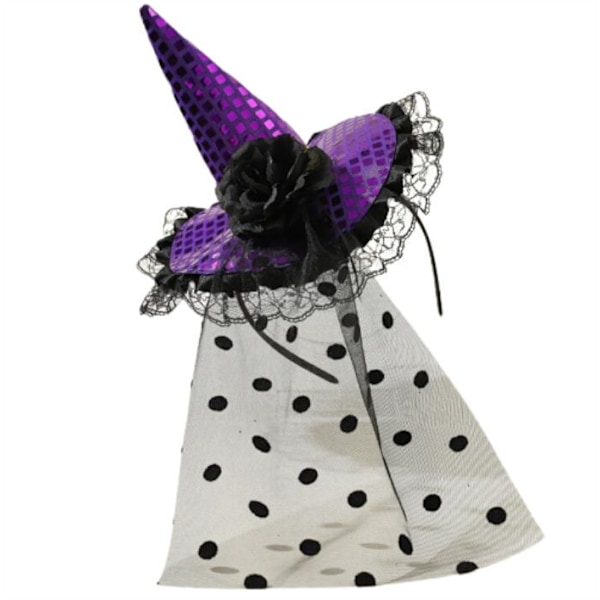 Halloween-huvudbonader Häxhatt Hårsnoddar Purple