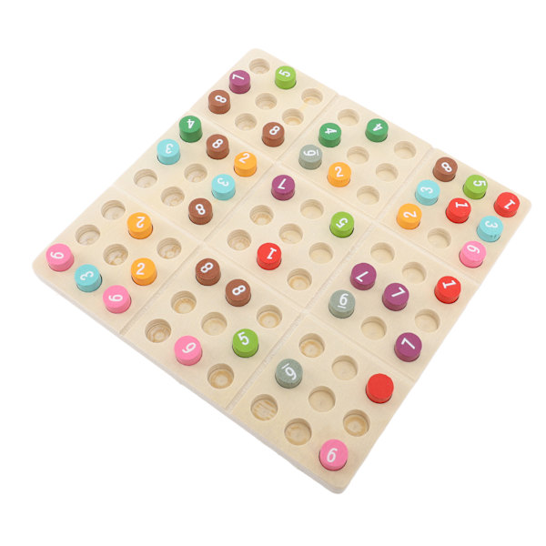 Färgad Sudoku Logikspel Dubbelsidig Två Spellägen Matematik Hjärngympa Leksak Sudoku Pussel Brädspel i Trä
