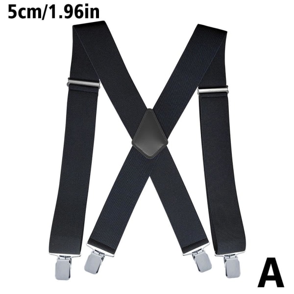 Svarta Justerbara Byxhängare Unisex Elastiska Svart One-Size