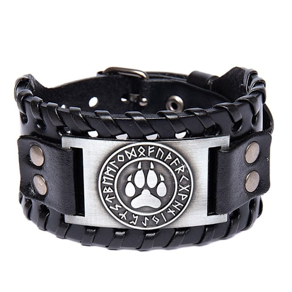 Vikingearmbånd Bredt Armbånd SORT HAMMAR HAMMER Sort-FS2- Black Hammer-Hammer