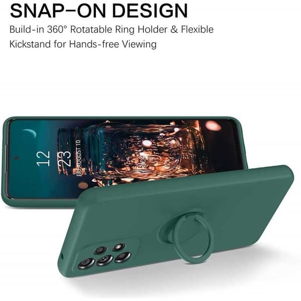 Samsung A53 5G Stødsikkert Cover med Ringholder CamShield Svart