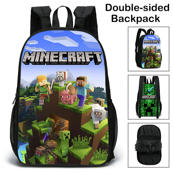 2022 Uusi kaksipuolinen Minecraft-reppu - stock-FS2- 2