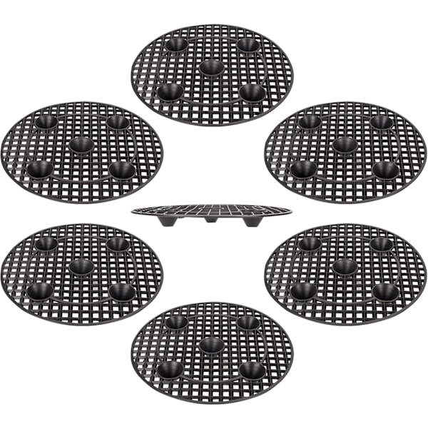 6 kpl Kasvitelineen korotus, Tukevat 30 cm / 12 tuuman kasvitelineet, Musta pyöreä kasvikukkaruukku-FS4-