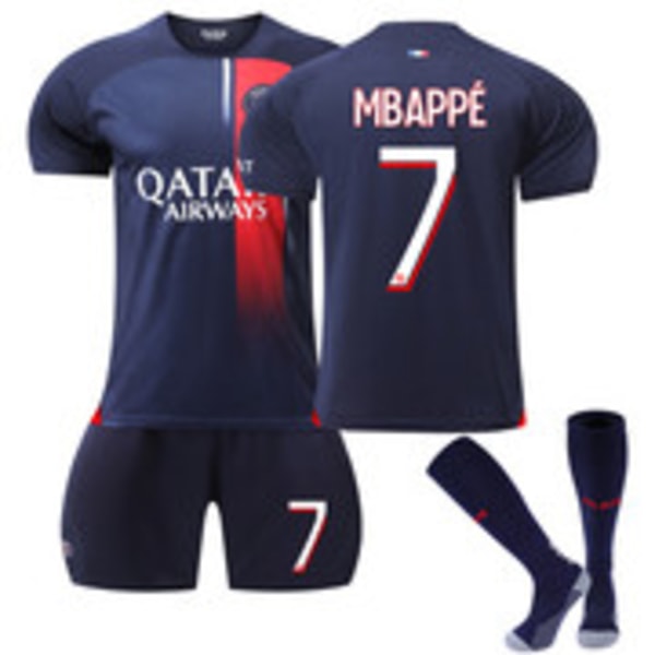 23-24 New Paris Home Fodboldtrøje til børn 7 Mbappe Z X Kids 16(90-100CM)