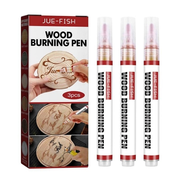 3 stk. Scorch Pen-markører for tre - Trebrenningspenn 3pcs