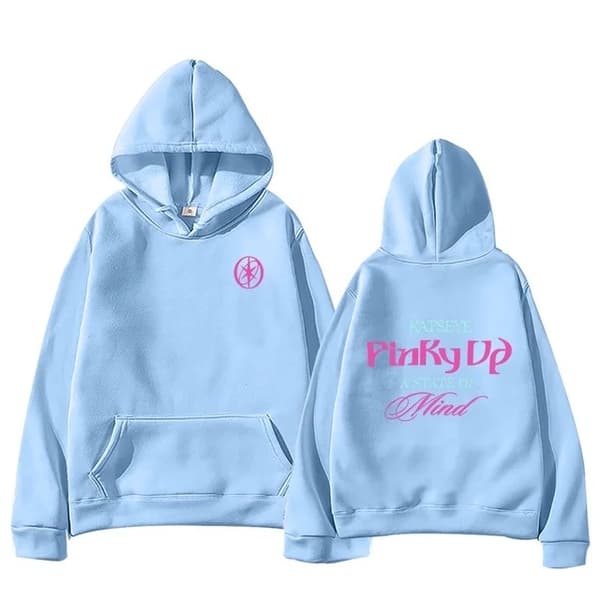 Katseye PINKY UP Kpop-trykt hettegenser, trendy Y2K oversized genser for menn og kvinner, flere farger Sky Blue