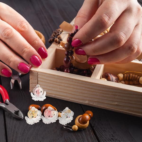 10 stk Mini Blæksprutte Charms DIY Harpiks Vedhæng 25x27mm Søde Smykketilbehør