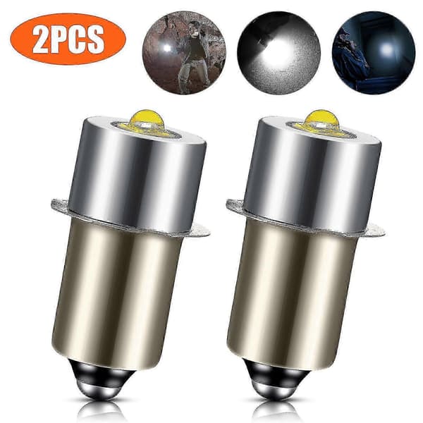 2 KPL P13.5S DC6V-24V LED Päivityslamput Valkoinen Maglite Cell Taskulamppu 6500K 3W