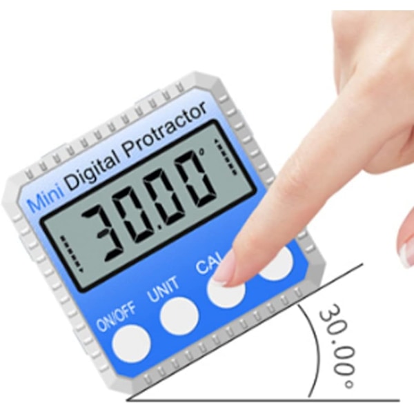 Digital vinkelmätare, elektronisk vattenpass 360° inklinometer (Blå)