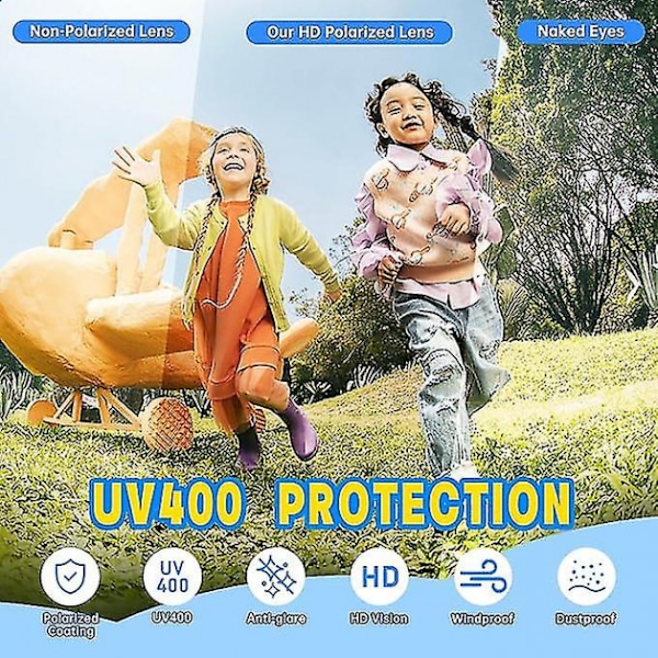 C12 Lasten Polarisoivat Pyöräilyaurinkolasit, UV400-suojaus, Säädettävät