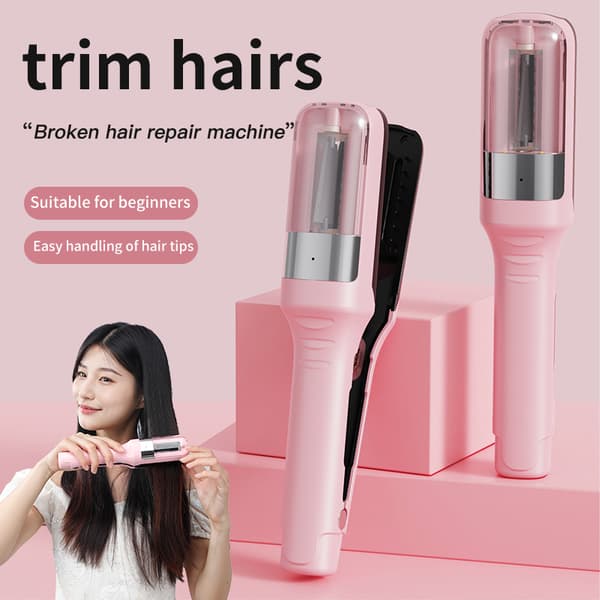 Cordless Rechargeable Split End Trimmer for Automatic Frizz and Broken Hair Repair Pink