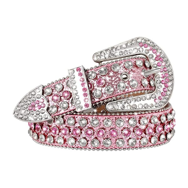 1/2/3/5 Y2K Stil Rhinestone Bælte Western Rhinestone Bælte Til Pink 115cm-FS1- Pink 115cm 1 Pc