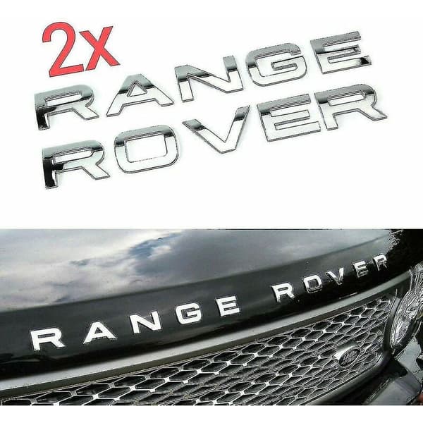 Chrome Range Rover Front Grill Bonnet Badge Emblem Bonnet Og Bageste Bagagerum Bogstaver Emblem (2-pak)-FS-